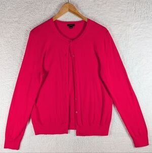 219-Ann‎ Taylor Vibrant Pink Cardigan Sweater